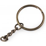 Prima-obchod Kroužek na klíče Ø25 mm s řetízkem, barva 3 staromosaz – Zboží Mobilmania