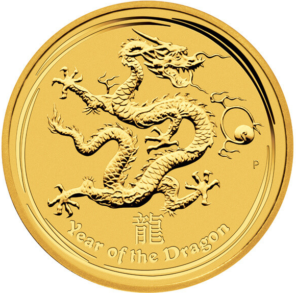 Perth Mint Zlatá mince Rok Draka Lunární Série II 1/4 oz