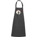 Dobrý Triko Zástěra s potiskem Kočka a netopýři Antracitová – Zboží Dáma