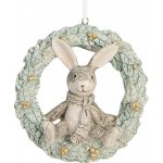 Clayre & Eef Závěsná dekorace králíček sedící na věnci 8*3*8 cm – Hledejceny.cz