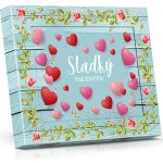 Selllot Sladký Valentýn Plněné čokoládové lodičky s ořechy modré dřevo s růžemi 125 g – Zboží Dáma