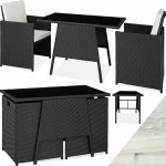 tectake 403096 Zahradní ratanový nábytek Lausanne černá polyetylen – Hledejceny.cz