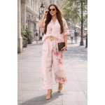 Fashionweek dámský bavlněný komplet s květinovým vzorem halenka a široké kalhoty K2836 růžový – Hledejceny.cz