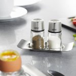 Gefu Sada solničky a pepřenky na nerezovém podnosu BRUNCH – Zboží Mobilmania