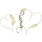 PartyDeco Ratanová srdce KRÉMOVÁ se zelenou stuhou, 19 cm a 30 cm, 2 kusy – Zbozi.Blesk.cz