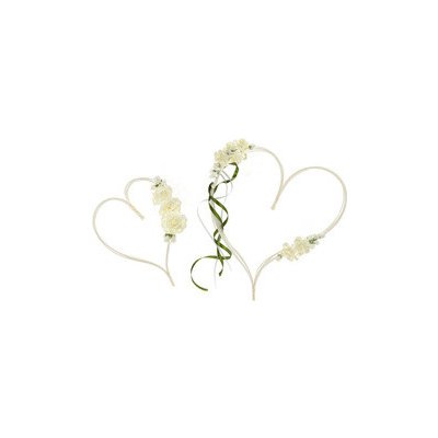 PartyDeco Ratanová srdce KRÉMOVÁ se zelenou stuhou, 19 cm a 30 cm, 2 kusy – Zbozi.Blesk.cz