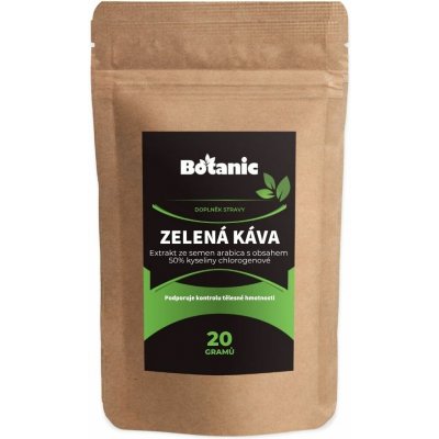 Botanic Zelená káva Extrakt ze semen arabica s obsahem 50% kyseliny chlorogenové v kapslích 40kap. – Hledejceny.cz