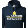 Pánská mikina mikina Jsem elektrikář, né kouzelník! Tmavá modrá Canvas mikina