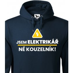 mikina Jsem elektrikář, né kouzelník! Tmavá modrá Canvas mikina