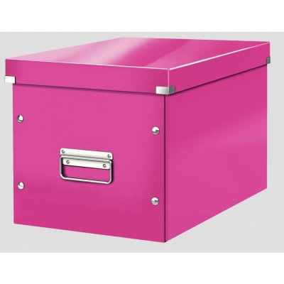 Leitz Box CLICK-N-STORE čtvercový A4, WOW - růžová – Sleviste.cz
