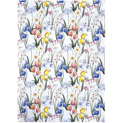 SCANquilt utěrka FLORA irisy tulipány bílopestrá 50 x 70 cm – Hledejceny.cz