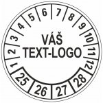 Kontrolní štítek 25-28 Váš text/logo samolepící PVC fólie arch 30 ks - 25 mm – Zboží Dáma
