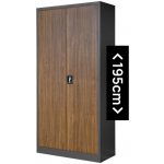 Jan Nowak Plechová policová skříň JAN H, 900 x 1950 x 400 mm, Eco Design: antracitová/ ořech 1336 – Sleviste.cz