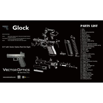 Pracovní podložka Vector Optics Glock černá – Zboží Mobilmania