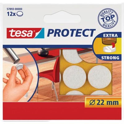 tesa® Protect Plstěné samolepicí podložky Barva: bílá, Rozměr: Ø 22 mm, Doplňující informace: kolečka – Zboží Mobilmania