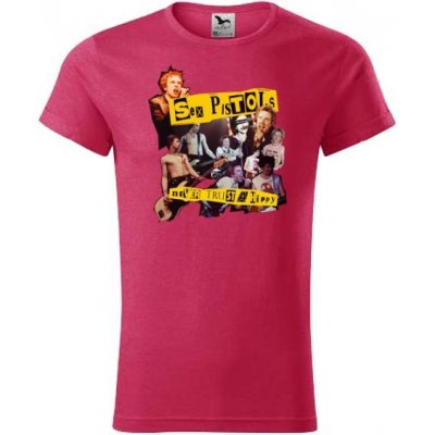 Tričko s potiskem tričko Sex Pistols pánské Červený melír