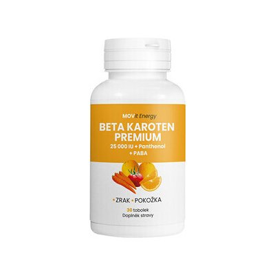 MOVit Energy Beta Karoten Premium 25 000 IU + Panthenol + PABA 30 kapslí – Hledejceny.cz