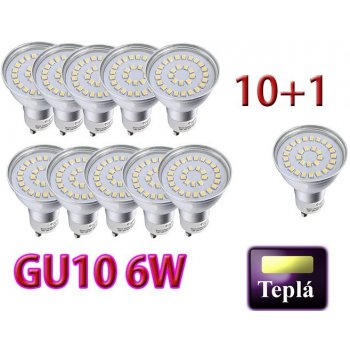 Ledlux LED žárovka GU10 6 W 500 L 230 V tepla bílá 10+1