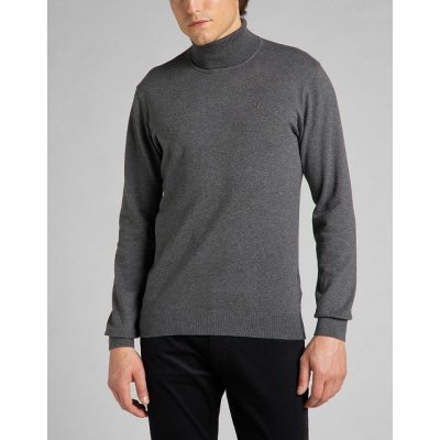 Lee L83Ckf06 High Neck Knit pánský svetr s rolákem dark grey mele