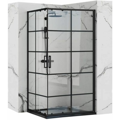 Rea - Concept sprchový kout s posuvnými dveřmi 80 x 100 cm, černý profil - čiré sklo 5mm, REA-K6389 – Zbozi.Blesk.cz