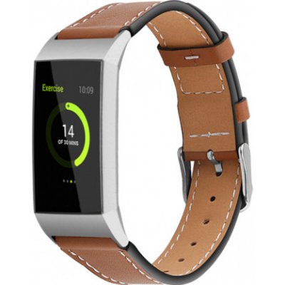 BStrap Leather Italy Small řemínek na Fitbit Charge 3 / 4, Coffee SFI006C03 – Hledejceny.cz