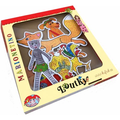 Marionetino Pejsek, Kočička, Kohoutek, Slepička, Liška loutky 5 ks Dárková krabička: Baleno v krabičce – Sleviste.cz