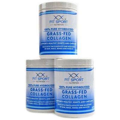 FitSport Nutrition 3x 100% Pure Hydrolyzed Grass-Fed Collagen 400 g – Hledejceny.cz