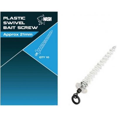 Kevin Nash Plastový držák nástrahy s mikroobratlíkem Plastic Swivel Bait Screw 21mm 10ks – Hledejceny.cz