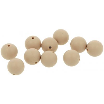 Natana silikonové korálky hnědé latte 15 mm 10 kusů – Sleviste.cz