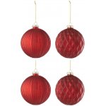 Set čtyř červených skleněných vánočních ozdob J-line Alexa 10 cm – Hledejceny.cz