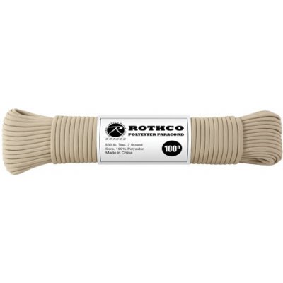 ROTHCO Šňůra PARACORD polyester 550LB 30m 4mm TAN