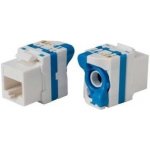XtendLan Keystone jack RJ45, CAT5e, UTP, uzavíratelný se zámkem, instalace bez nástrojů, bílý s barevným pruhem KESW5NZIPX | Zboží Auto