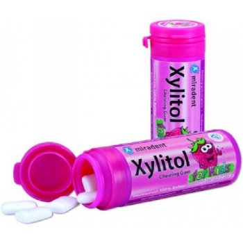 Miradent Xylitol DĚTSKÉ žvýkačky JAHODA 30 ks