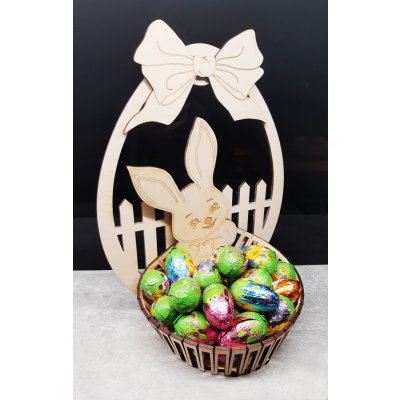 Velikonoční miska na vajíčka se zajíčkem a mašlí – Sleviste.cz