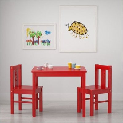 Ikea Kritter dětský stůl + 2x židle červená od 1 599 Kč - Heureka.cz