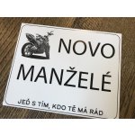 Svatba-eshop Svatební cedulka SPZ na motorku Novomanželé silniční motorka - SPZ na svatební motorku – Zboží Dáma