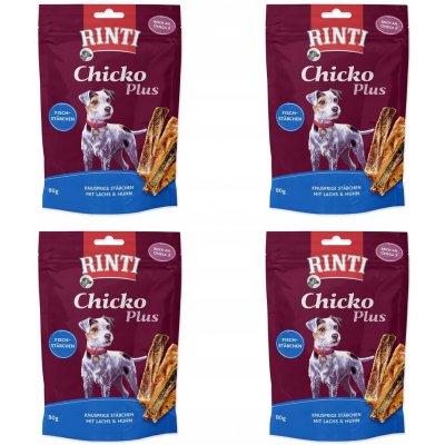 Rinti Pochoutka Chicko Plus losos a kuře 4 x 80 g – Hledejceny.cz