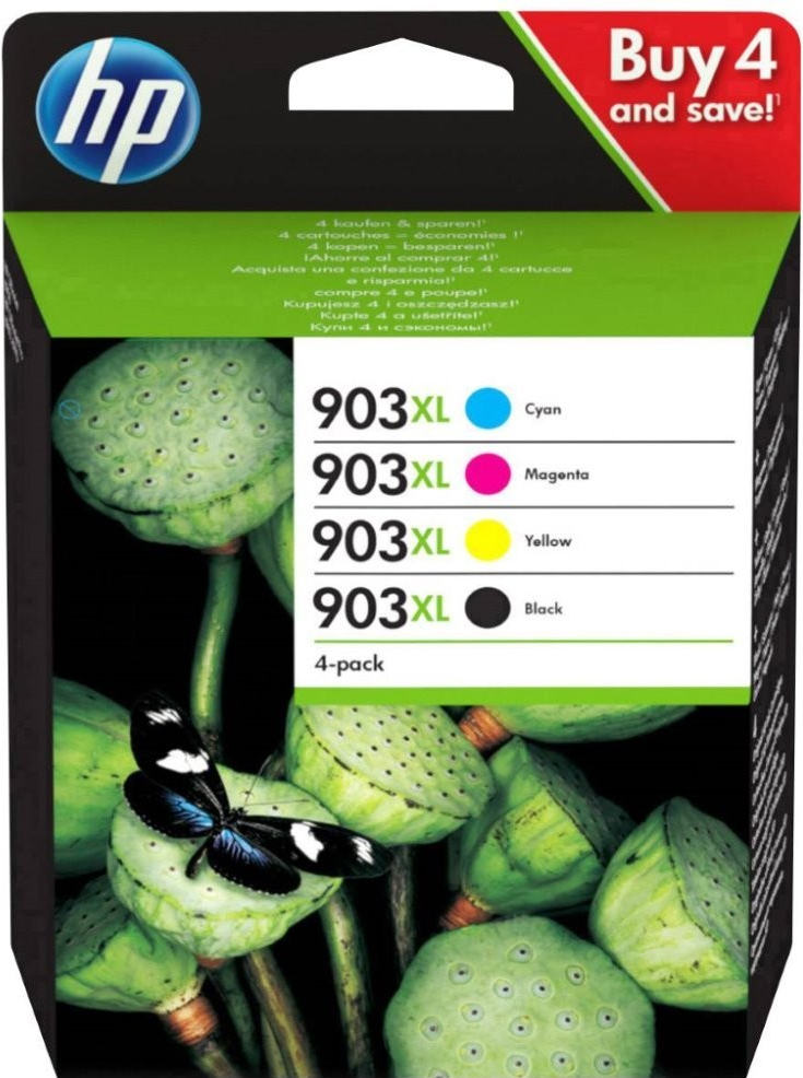 HP 903XL originální inkoustová kazeta černá, azurová, purpurová, žlutá 3HZ51AE
