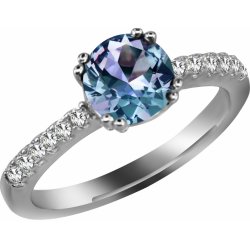 Royal Fashion stříbrný pozlacený prsten Alexandrit DGRS0012 WG