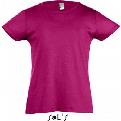 Dětské bavlněné tričko Sol's pro děvčátka Fuchsiová