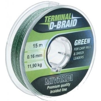 Mivardi Terminal D-Braid šňůra 15m 0,08mm 6,9kg Green