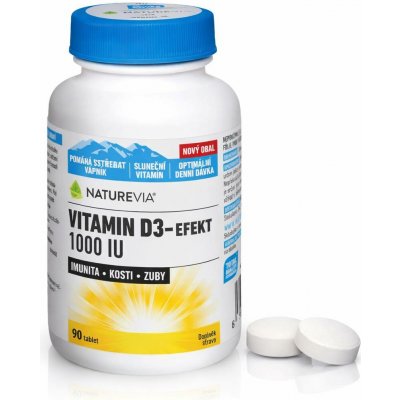 NatureVia Vitamin D3-Efekt 1000 IU 90 tablet – Hledejceny.cz