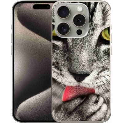 mmCase Gelové iPhone 15 Pro - zelené kočičí oči