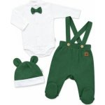 Bavlněná souprava Gentleman 3D body polodupačky s láclem čepička tm. zelená – Hledejceny.cz