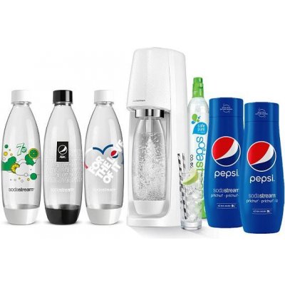 SodaStream Spirit White + láhve FUSE 3 x 1l + Sirup Pepsi 440 ml + Sirup Pepsi 440 ml – Hledejceny.cz