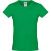 Dětské tričko Fruit Of The Loom měkčené bavlněné tričko Sofspun zelená
