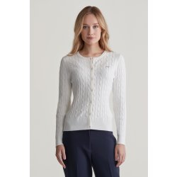 Gant STRETCH COTTON CABLE CARDIGAN bílá