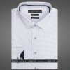 Pánská Košile Lui Bentini pánská košile dlouhý rukáv slim fit s tmavě modrými puntíky LDS216 bílá