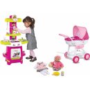 Smoby Set Hello Kitty hluboký 55 cm ručka kuchyňka Cook a panenka Baby Nurse se šatičky