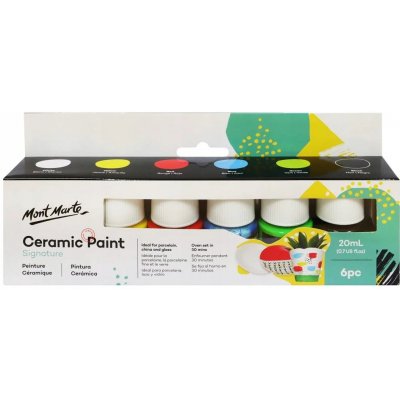 Sada barev na sklo a porcelán Mont Marte 6 x 20 ml – Zboží Mobilmania